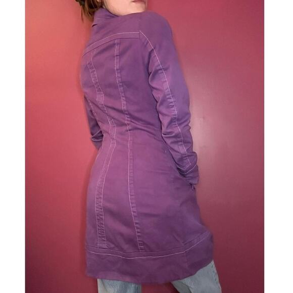 H&M Purple Button Up Long Jacket - Picture 3 of 8